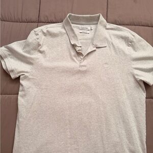 Calvin Klein Men's Light Gray Polo Shirt